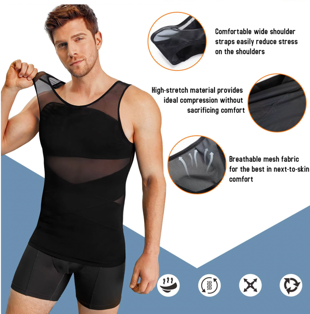 Débardeur Sculptant Homme - Compression & Maintien Posture