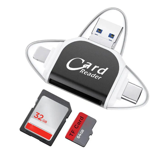 Lecteur de cartes micro usb, 4 en 1, pour smartphones et ordinateurs